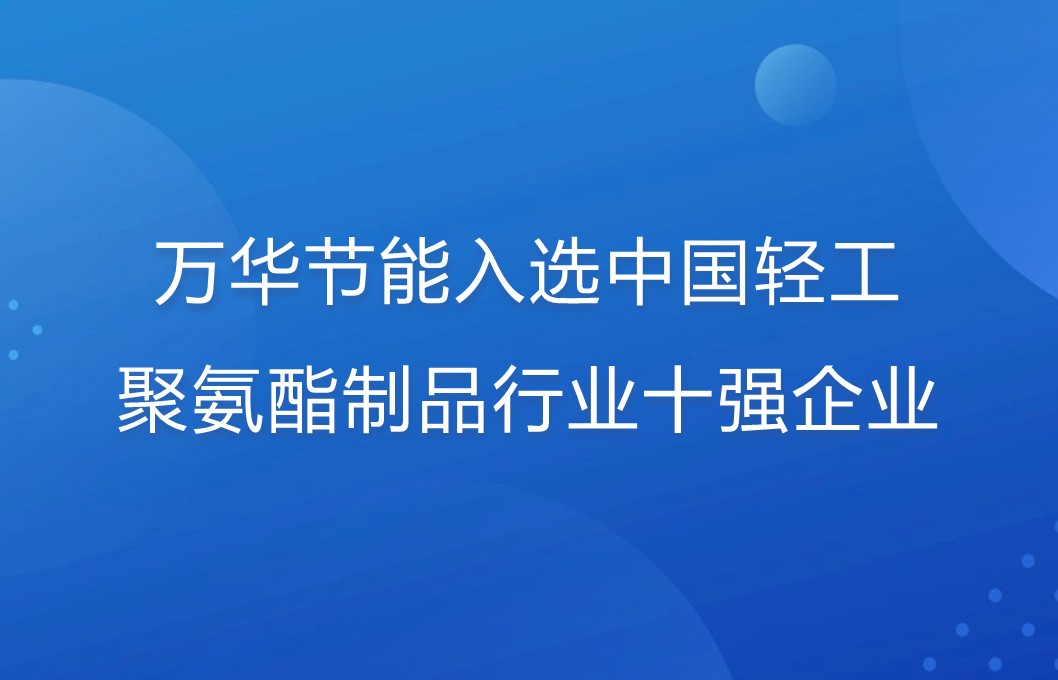 九游体育(NineGame)官方网站入选中国轻工聚氨酯制品行业十强企业！